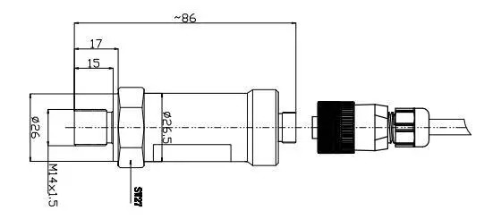 20mA 10V 60MPa Hidrolik Sistem Barometrik Seramik Basınç Sensörü 0